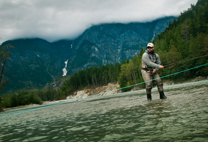 Fighting Fish on the Dean River Fly Fishing Picture
